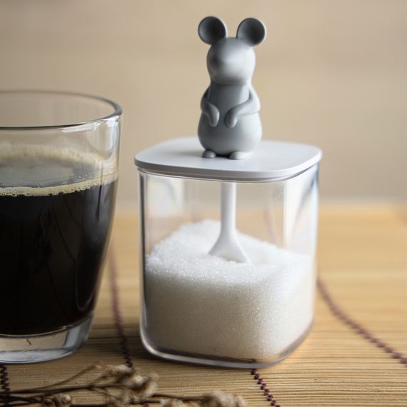 Банка для сыпучих продуктов Lucky Mouse Seasoning с ложкой, 250 мл, QUALY, изображение 2