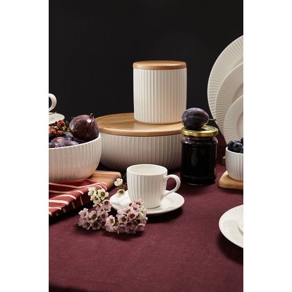 Банка для хранения с крышкой из каучукового дерева Soft Ripples, Dual Glazing, 750 мл, Liberty Jones, изображение 3