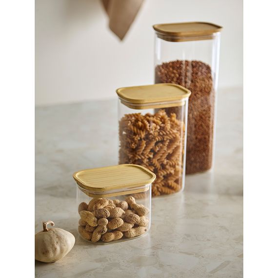 Банка для хранения прямоугольная Glass Bamboo, 2 л, Smart Solutions, изображение 3