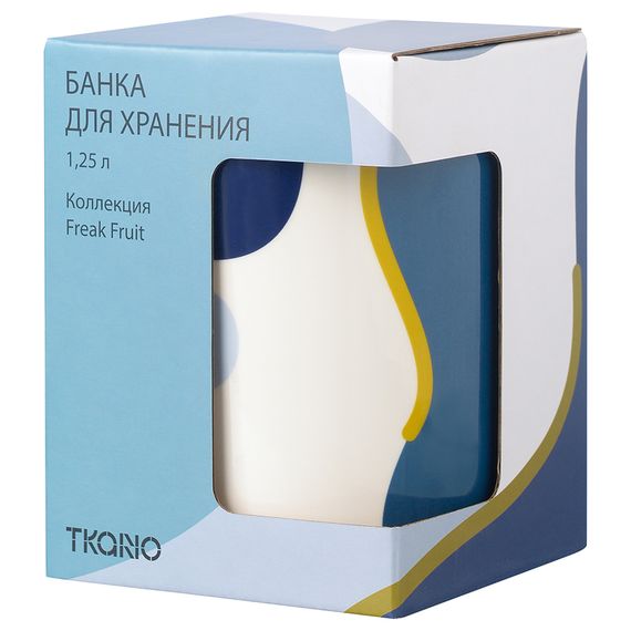 Банка для хранения синего цвета с авторским принтом из коллекции Freak Fruit, 1,25л, Tkano, изображение 6